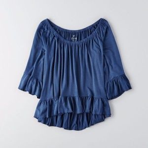 American Eagle Soft and Sexy Blouse Blue